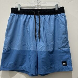 Quicksilver Men's Board Shorts Blue SizeM Volley Swim Wear UV Protection Stretch
